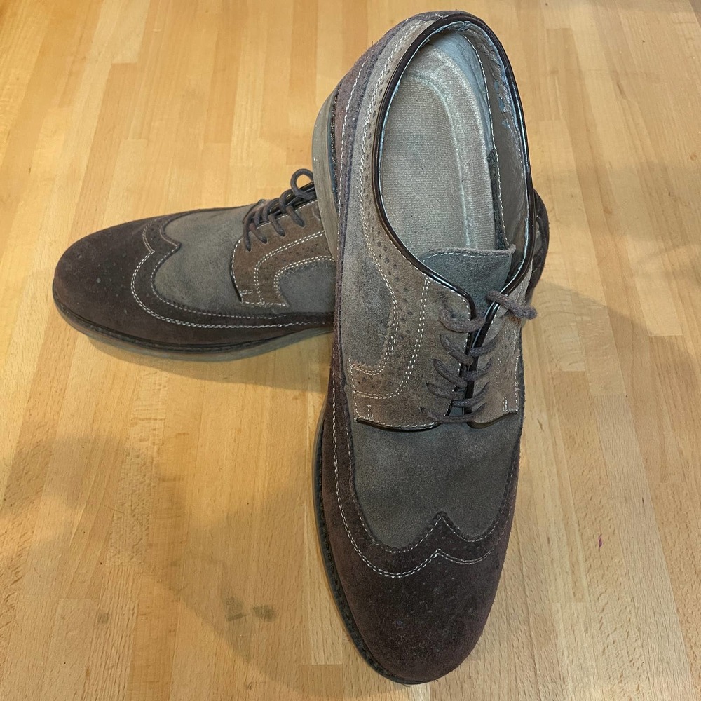 G.H. Bass "Pearson" Three-Tone Suede Wingtip Brogues